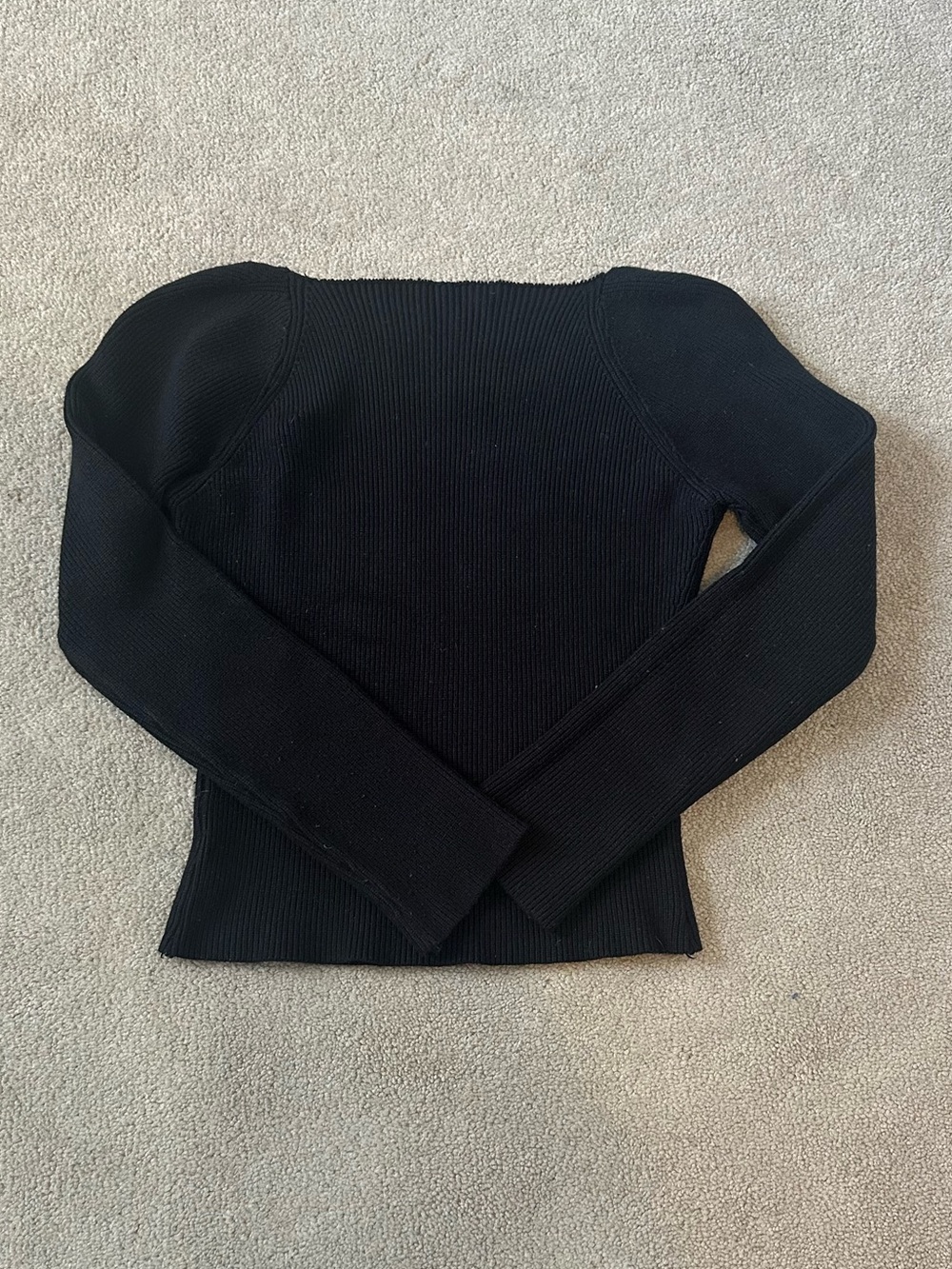 Black Ribbed Sweater - Picture 3 of 3